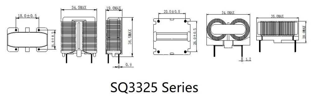 Sq/UC3325 Induttori a linea piatta di tipo comune