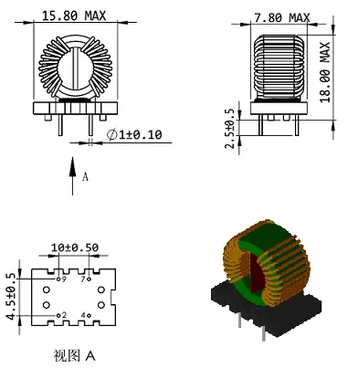 Induttori di modalità comune Produttore Toroide di rame personalizzato con induttanza (a 10kHz 0,05V): 6,8mh + 50%/-30%