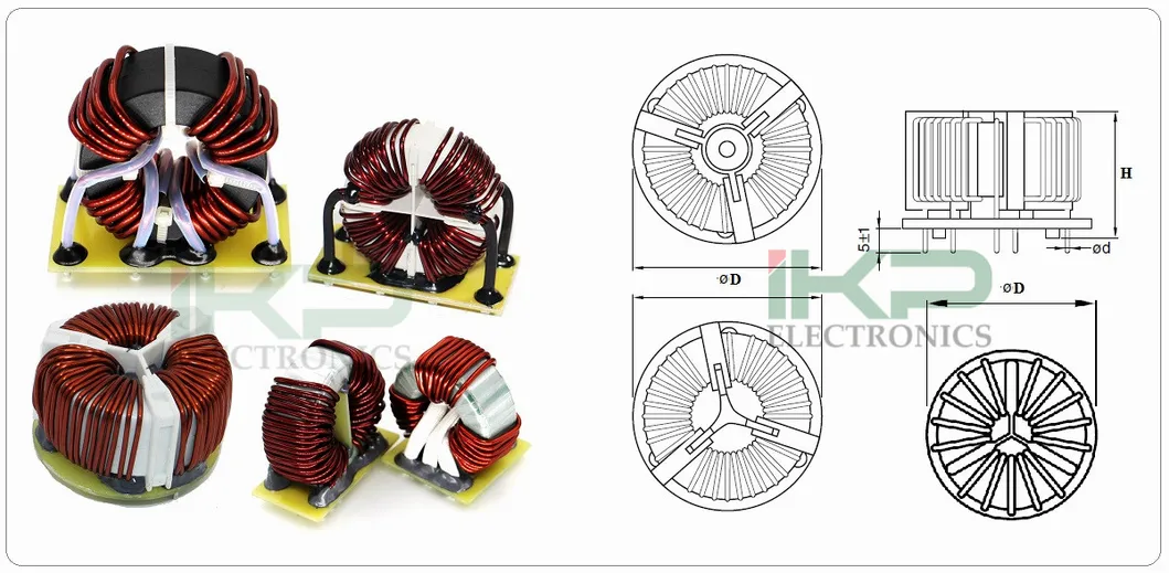 Coil di strangolazione a modalità comune a 3 fasi a base di ferroide toroidale Mn-Zn