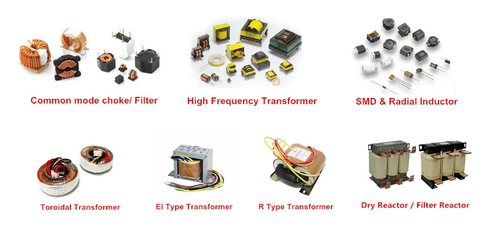 Trasformatore di alimentazione elettrica ad alta frequenza e alta tensione con nucleo in ferrite