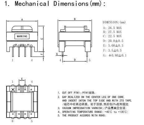 Trasformatore per alimentatore switching per convertitore DC-DC