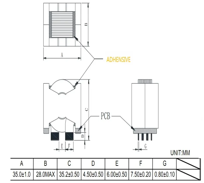 Trasformatori ad alta frequenza con nucleo in ferrite di tipo SMD per veicoli elettrici